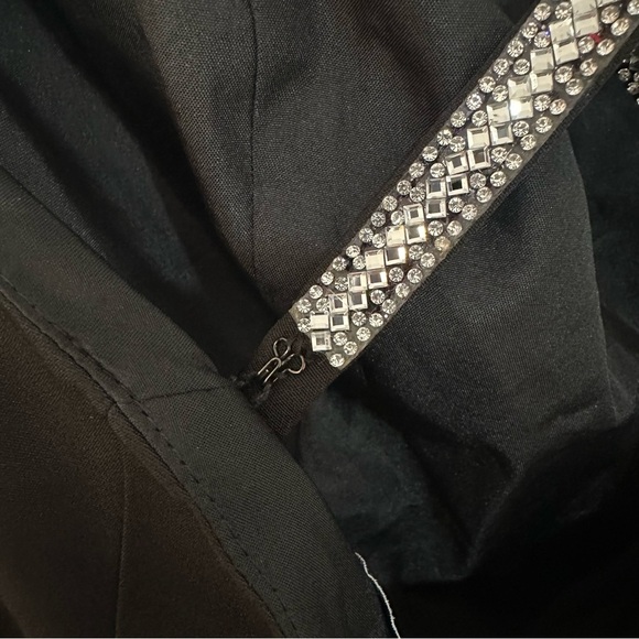NWOT MAC DUGGAL Black 49106 Square Neck A Line Mini Dress Rhinestone Strap Sz 10 - Picture 10 of 16